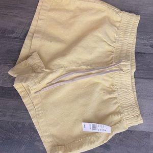 Pale yellow corduroy shorts